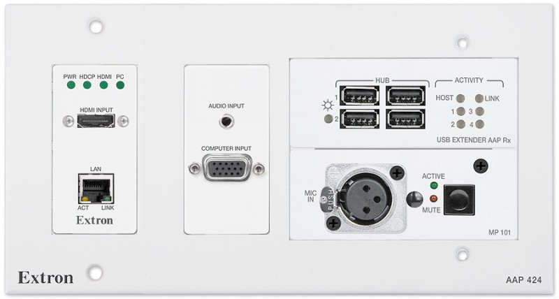 AAP 424 shown with optional XTP T UWP 202 and AAP AV Connectivity module, sold separately