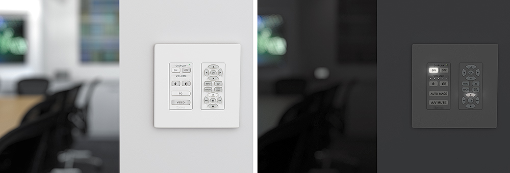 Backlit buttons provide easy operation in low-light environments