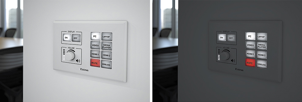 Backlit buttons provide easy operation in low-light environments