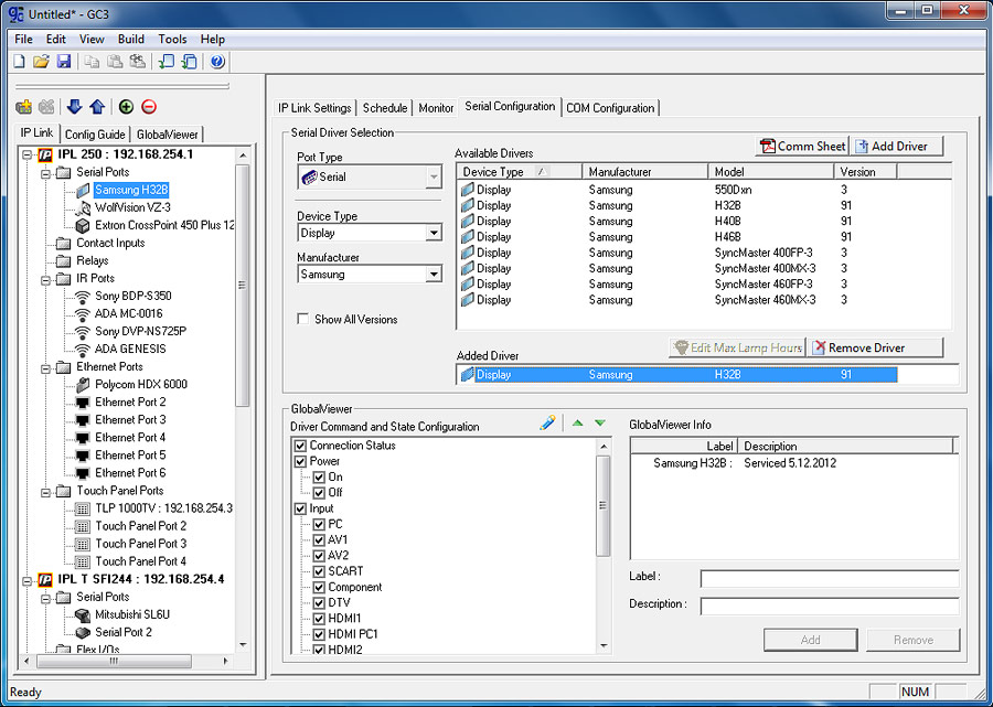 IPL 250 Serial Port Configuration