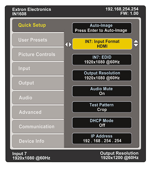 Quick Setup OSD