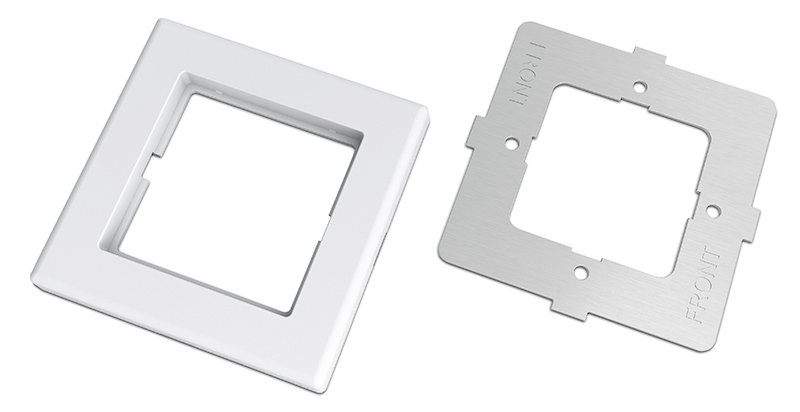 Each opening accommodates one module and comes with a trim frame and mounting bracket