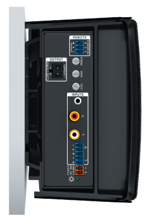 Cutaway view of power amp and connections