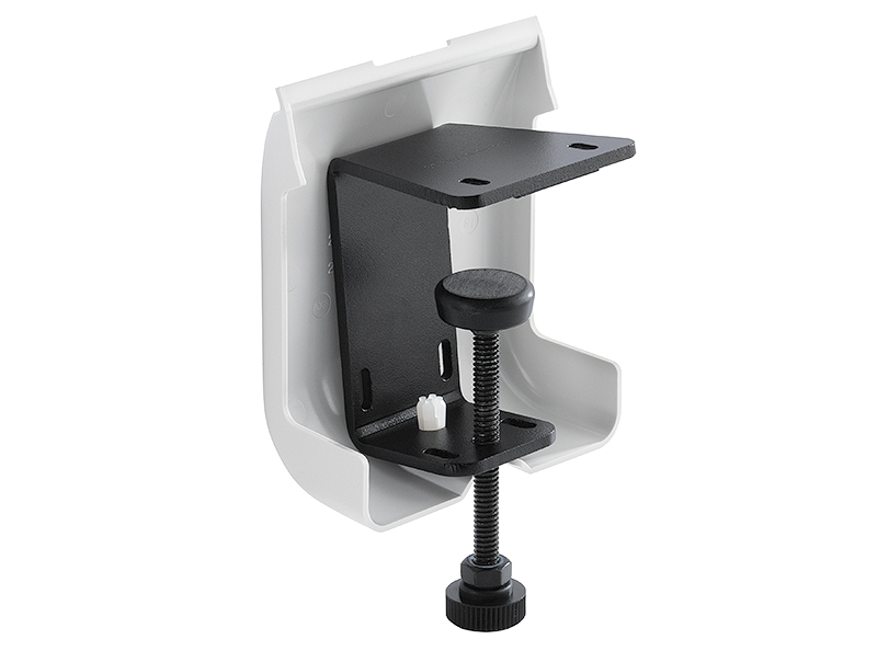 Table Clamp Kit provides an alternate table edge mounting option and cable management method available in white; Part # 70-1160-13