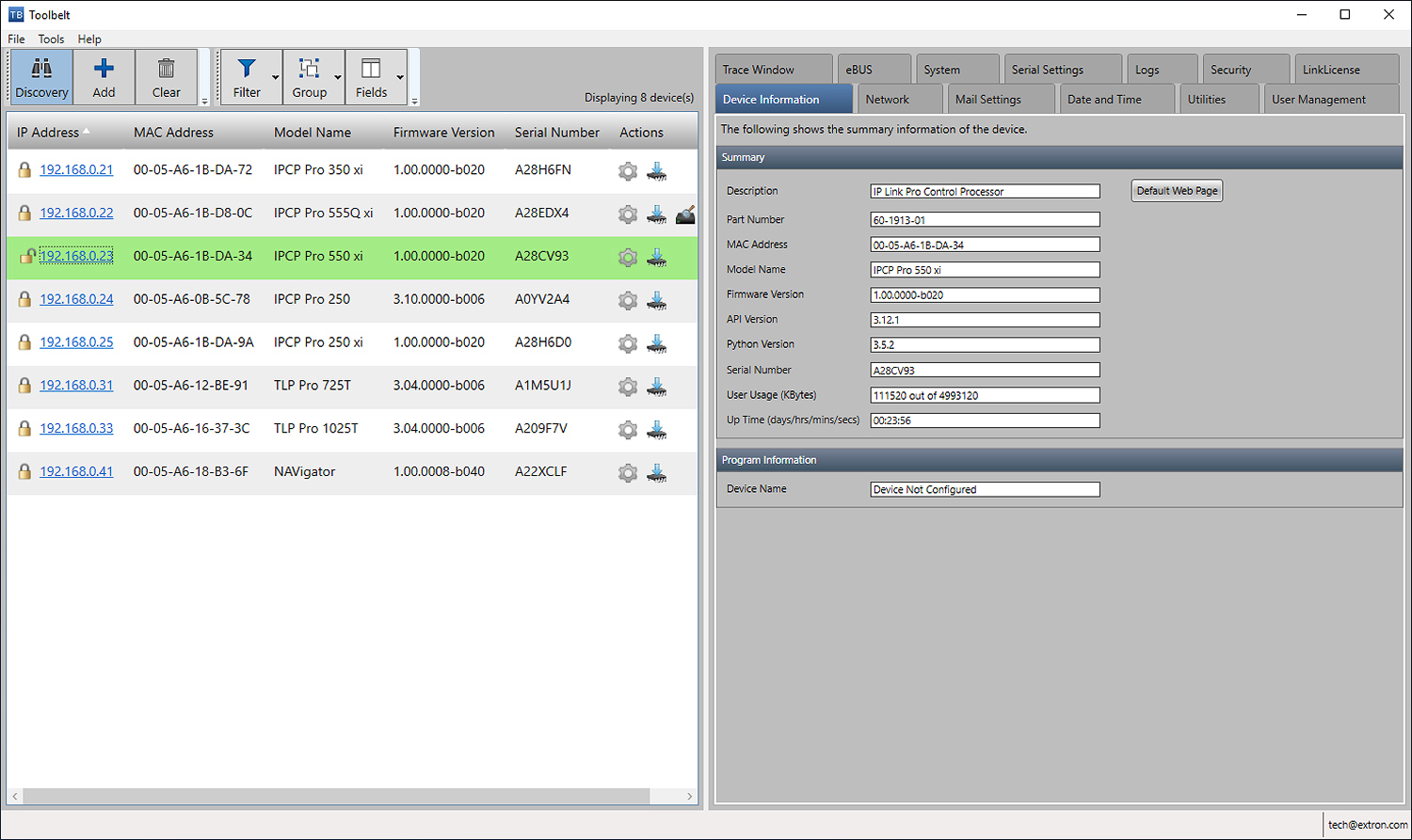 Toolbelt - Device Information 