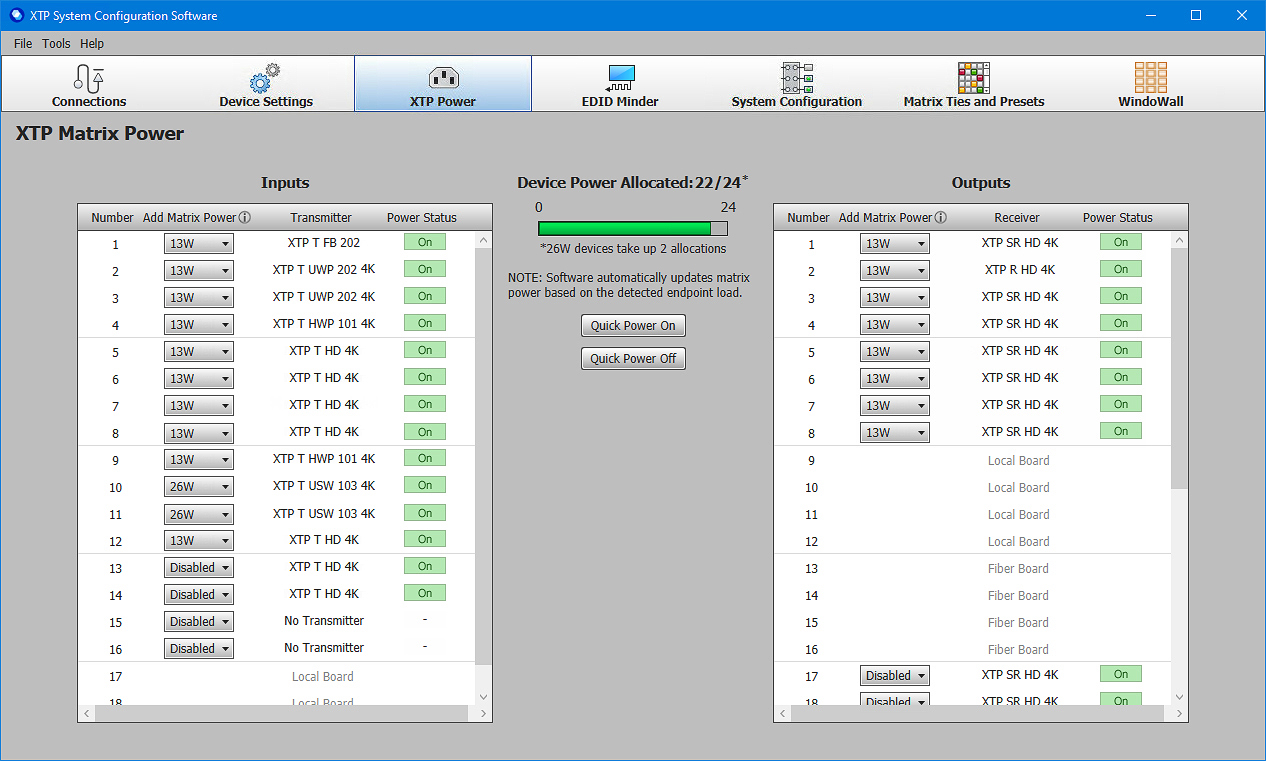 Remote power management for twisted pair endpoints