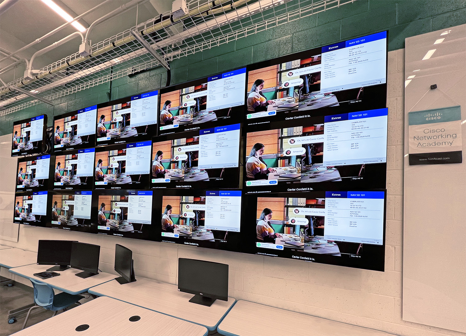 The Cyber Innovation Lab videowall.