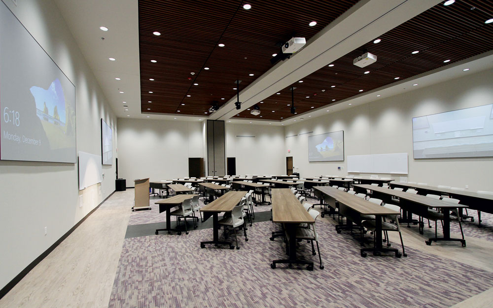 A Multipurpose Room with a partition wall that can divide the room into two classrooms