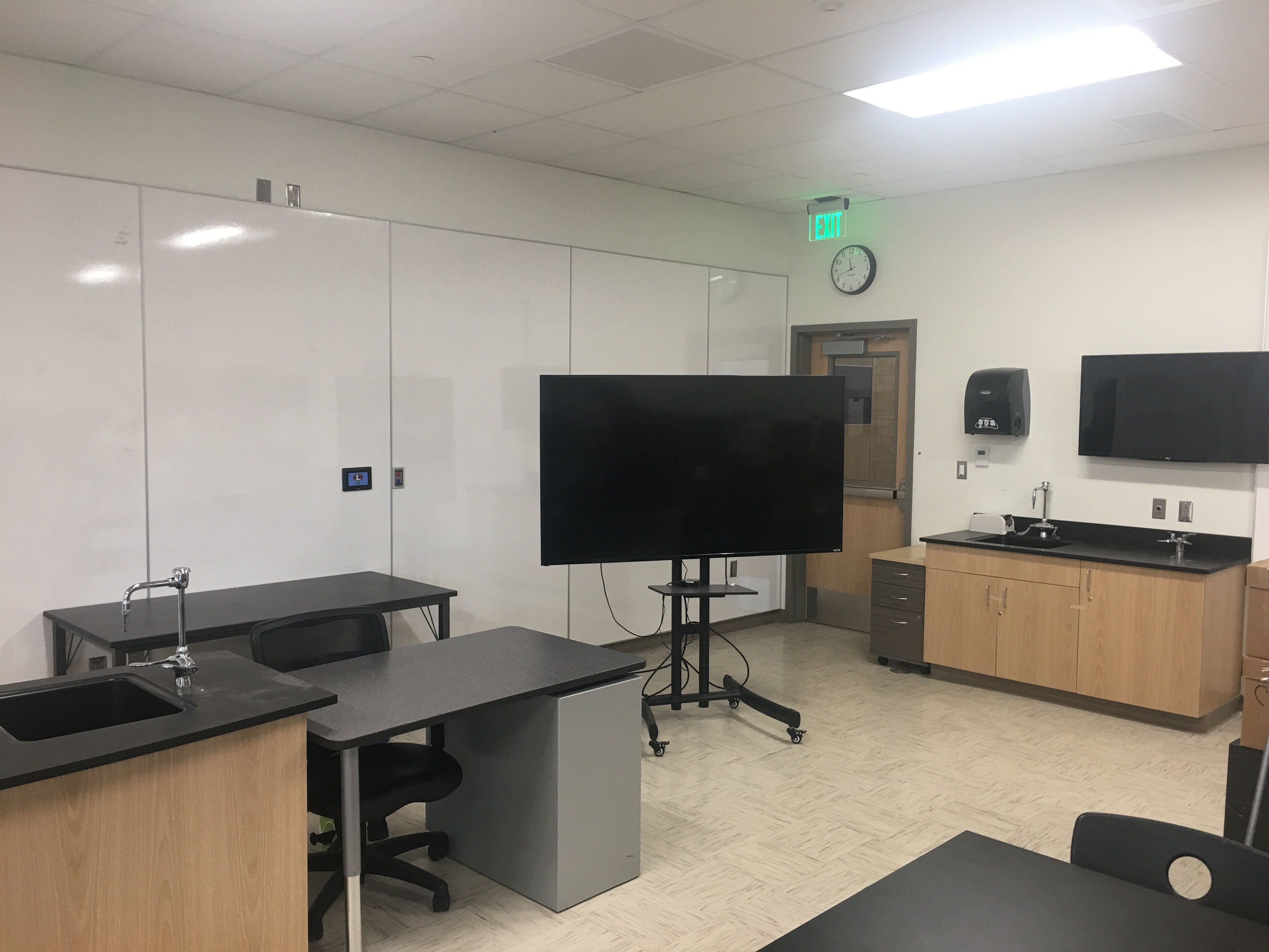 classroom with portable display cart