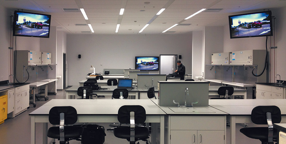 The new Faculty of Pharmaceutical Sciences facility at UBC includes chemistry labs designed specifically for distributed training purposes.