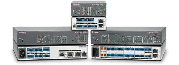 A group of Extron Control devices